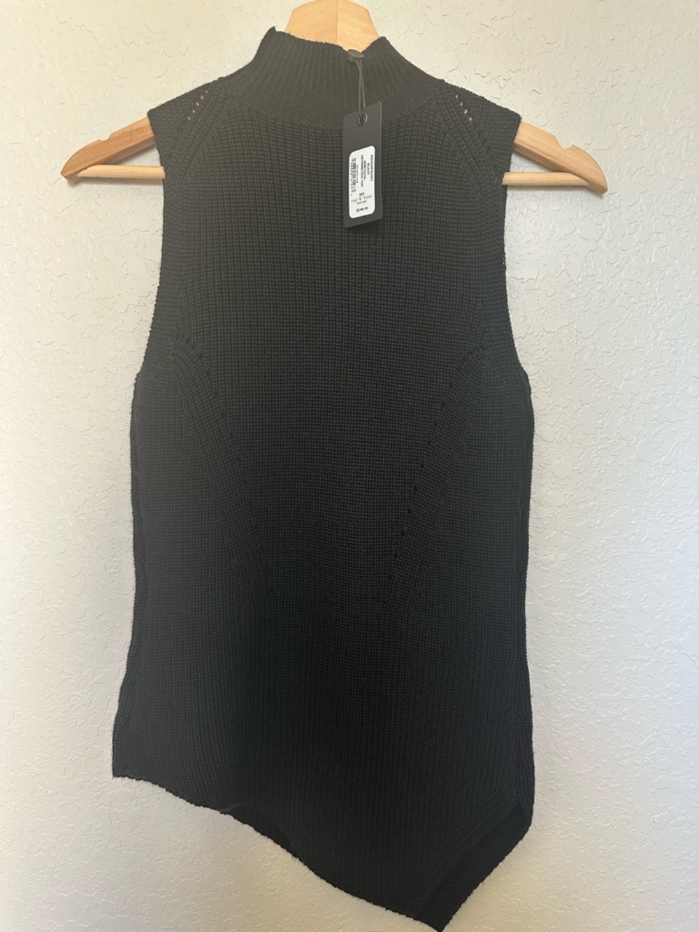 rag & bone Gretchin Black Sleeveless Turtleneck Knit Sweater